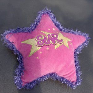 ONE small Star kid's girl's pillow pink 9" purple ruffles